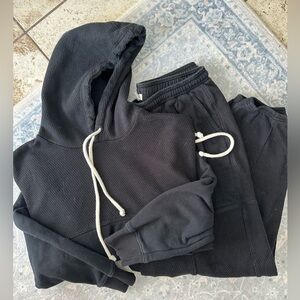 Aerie Hoodie and Joggers Set in Black